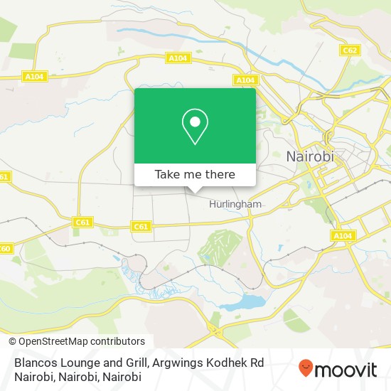 Blancos Lounge and Grill, Argwings Kodhek Rd Nairobi, Nairobi map
