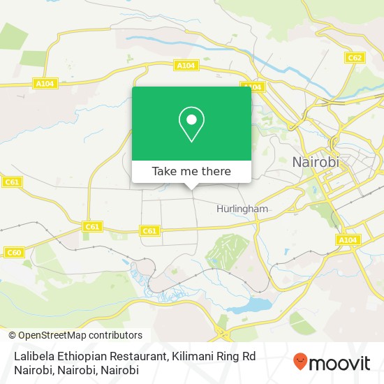 Lalibela Ethiopian Restaurant, Kilimani Ring Rd Nairobi, Nairobi map