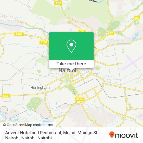 Advent Hotel and Restaurant, Muindi Mbingu St Nairobi, Nairobi map