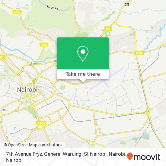 7th Avenue Fryz, General Waruingi St Nairobi, Nairobi map