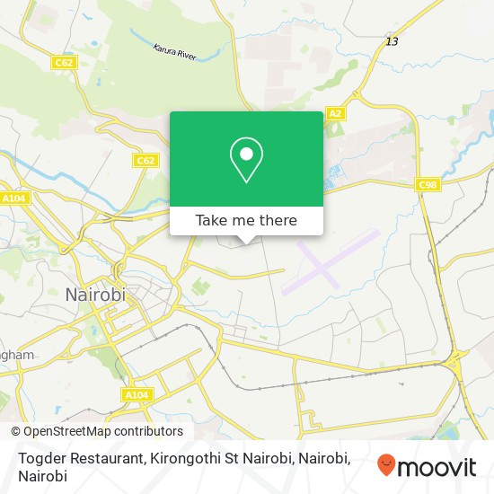 Togder Restaurant, Kirongothi St Nairobi, Nairobi map