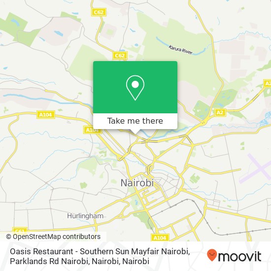 Oasis Restaurant - Southern Sun Mayfair Nairobi, Parklands Rd Nairobi, Nairobi map