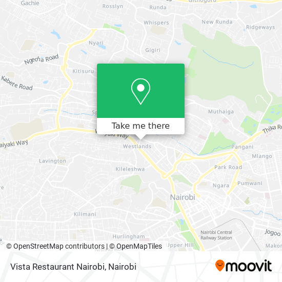 Vista Restaurant Nairobi map