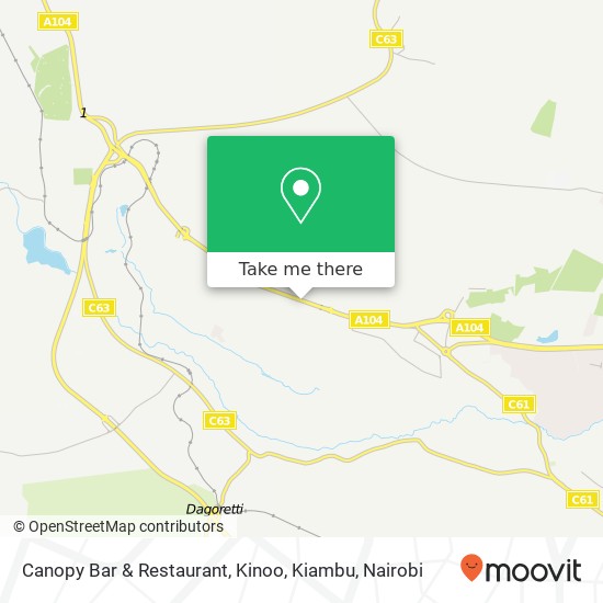 Canopy Bar & Restaurant, Kinoo, Kiambu map