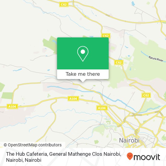 The Hub Cafeteria, General Mathenge Clos Nairobi, Nairobi map