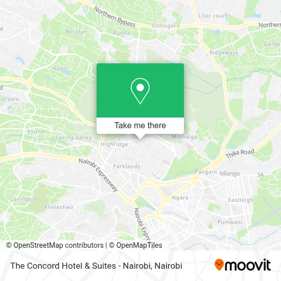 The Concord Hotel & Suites - Nairobi map