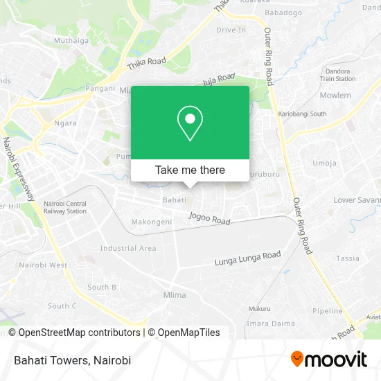 Bahati Towers map