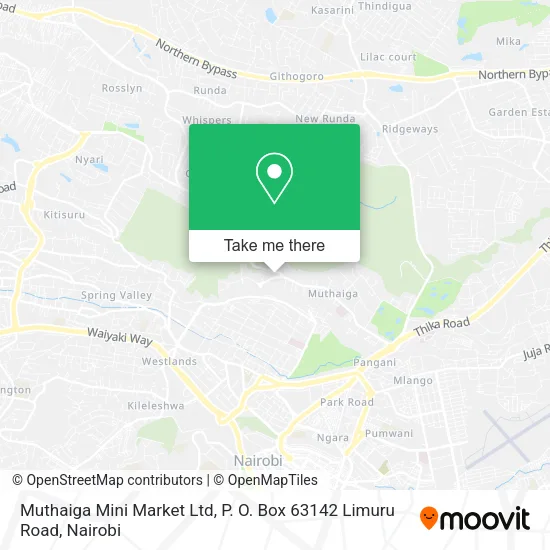Muthaiga Mini Market Ltd, P. O. Box 63142 Limuru Road map