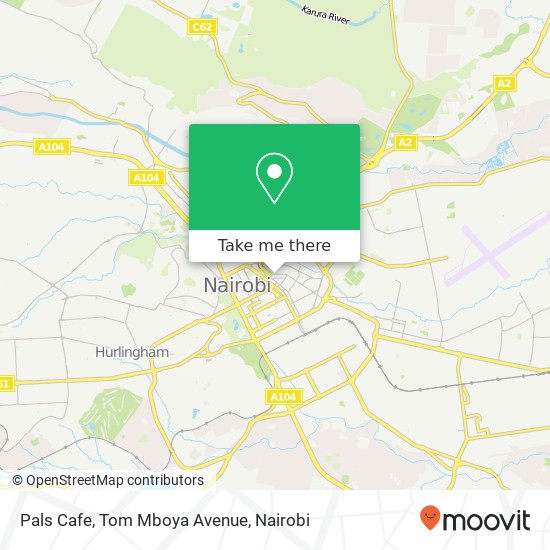 Pals Cafe, Tom Mboya Avenue map