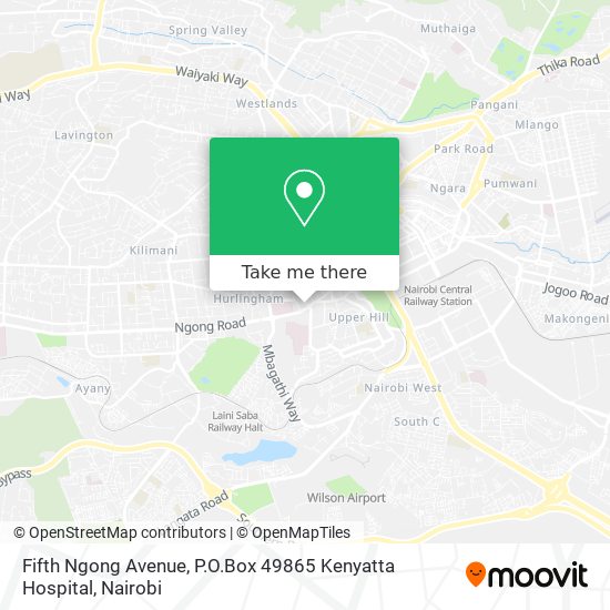 Fifth Ngong Avenue, P.O.Box 49865 Kenyatta Hospital map