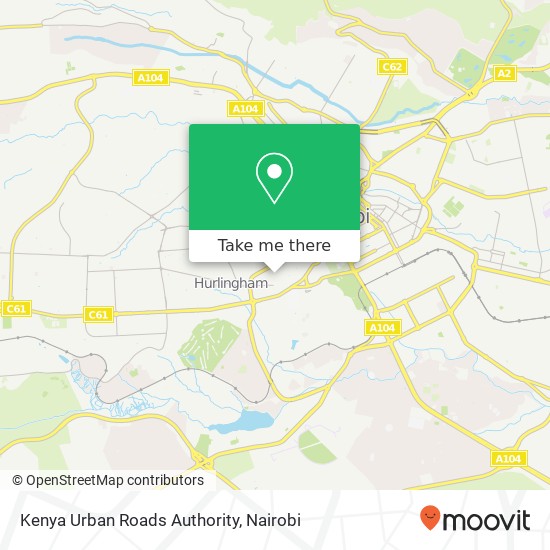 Kenya Urban Roads Authority map