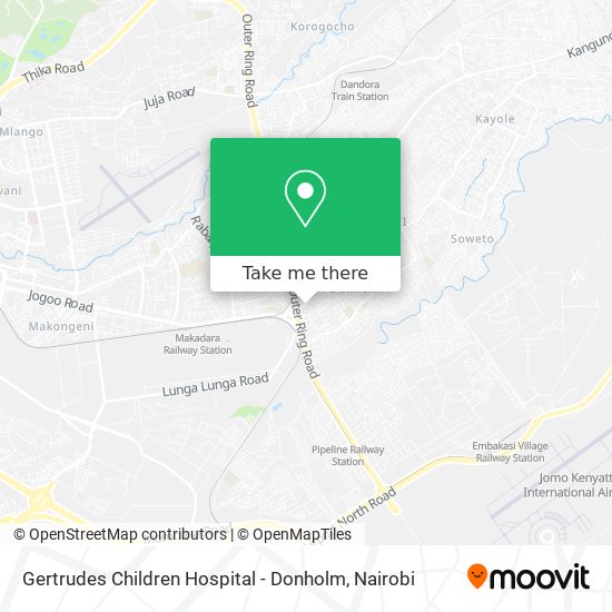 Gertrudes Children Hospital - Donholm map