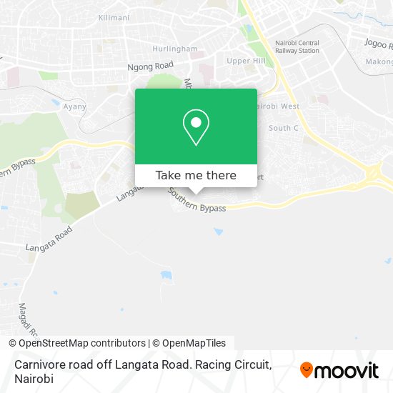 Carnivore road off Langata Road. Racing Circuit map