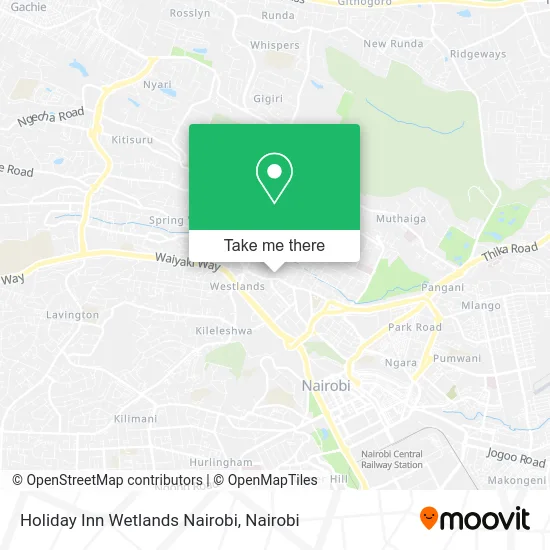 Holiday Inn Wetlands Nairobi map