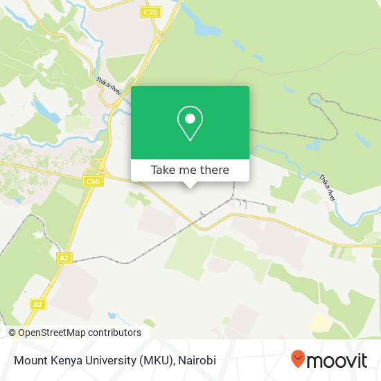 Mount Kenya University (MKU) map