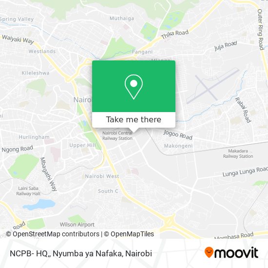 NCPB- HQ,, Nyumba ya Nafaka map