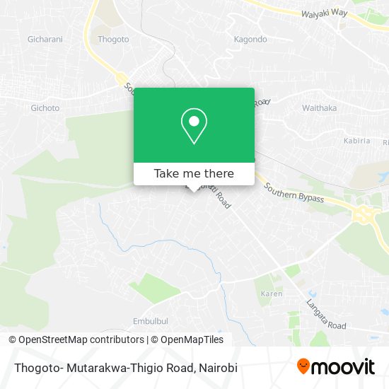 Thogoto- Mutarakwa-Thigio Road map