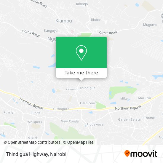 Thindigua Highway map