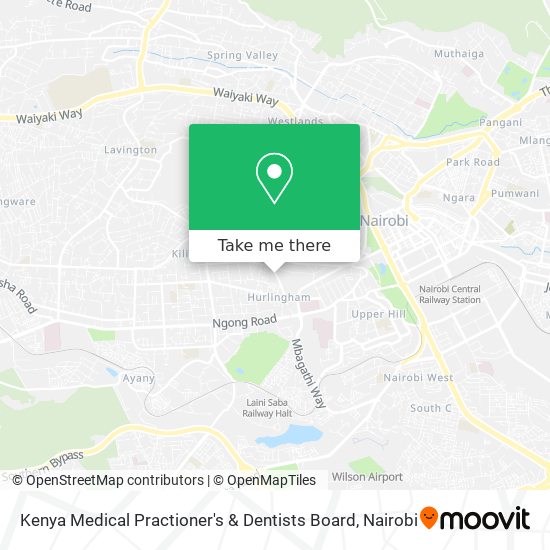 Kenya Medical Practioner's & Dentists Board map