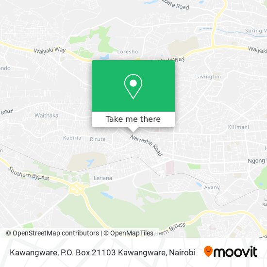 Kawangware, P.O. Box 21103 Kawangware map