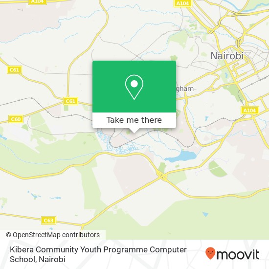 Kibera Community Youth Programme Computer School map