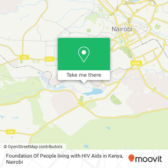 Foundation Of People living with HIV Aids in Kenya map