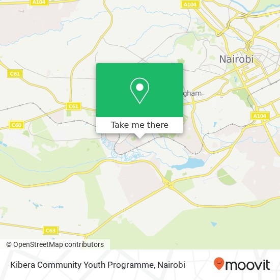 Kibera Community Youth Programme map