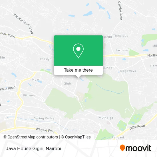Java House Gigiri map