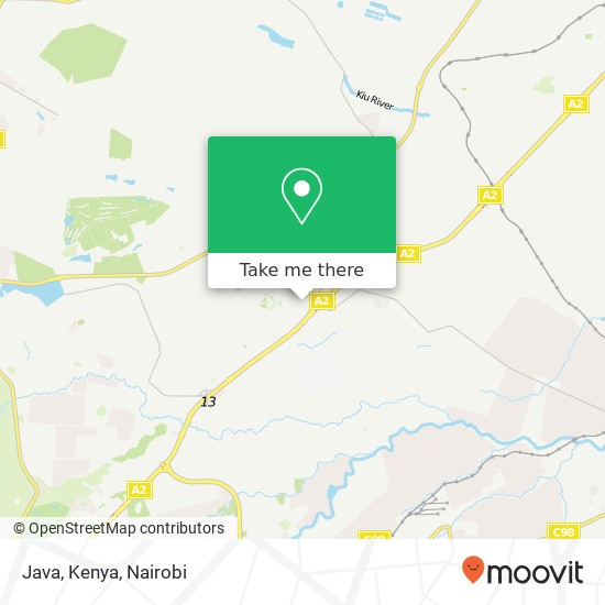 Java, Kenya map