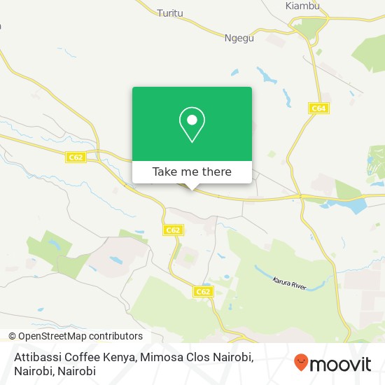Attibassi Coffee Kenya, Mimosa Clos Nairobi, Nairobi map