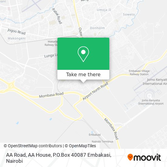 AA Road, AA House, P.O.Box 40087 Embakasi map