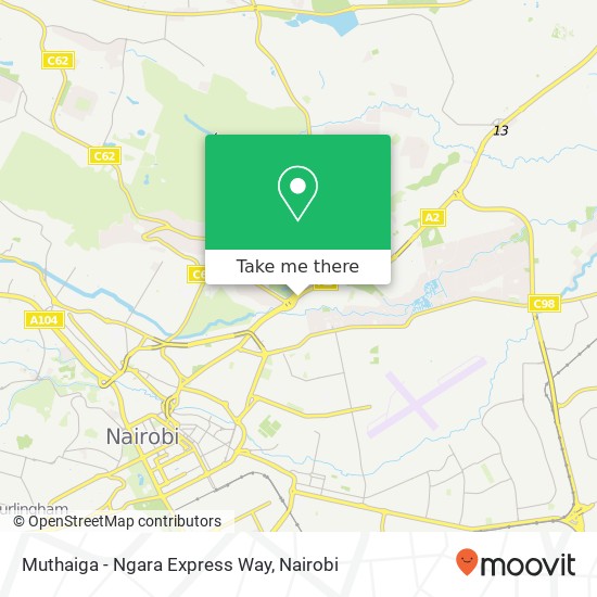 Muthaiga - Ngara Express Way map