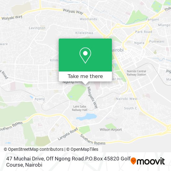 47 Muchai Drive, Off Ngong Road.P.O.Box 45820 Golf Course map