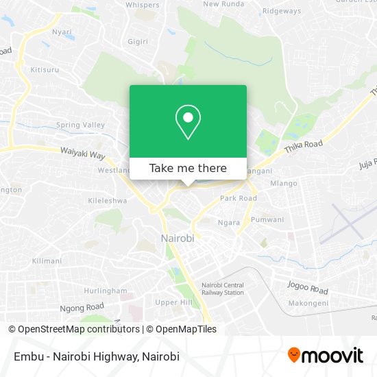 Embu - Nairobi Highway map