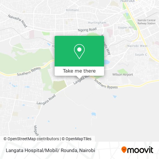 Langata Hospital/Mobil/ Rounda map