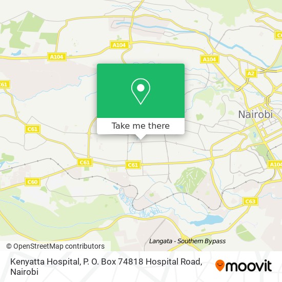 Kenyatta Hospital, P. O. Box 74818 Hospital Road map