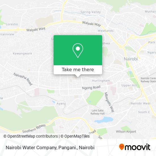 Nairobi Water Company, Pangani. map