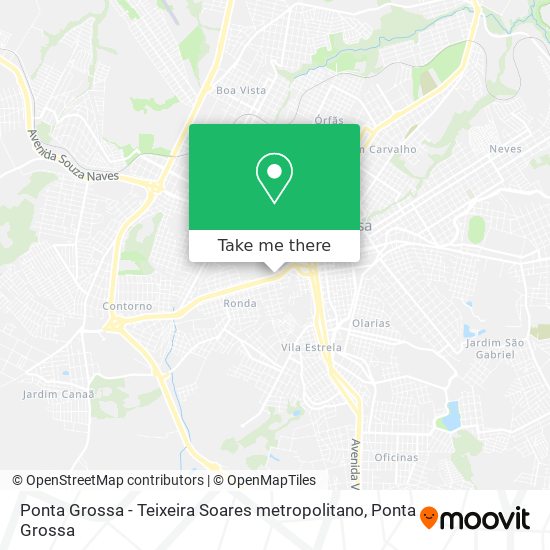 Ponta Grossa - Teixeira Soares metropolitano map