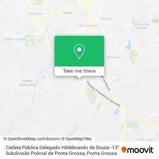 Mapa Cadeia Pública Delegado Hildebrando de Souza -13° Subdivisão Policial de Ponta Grossa