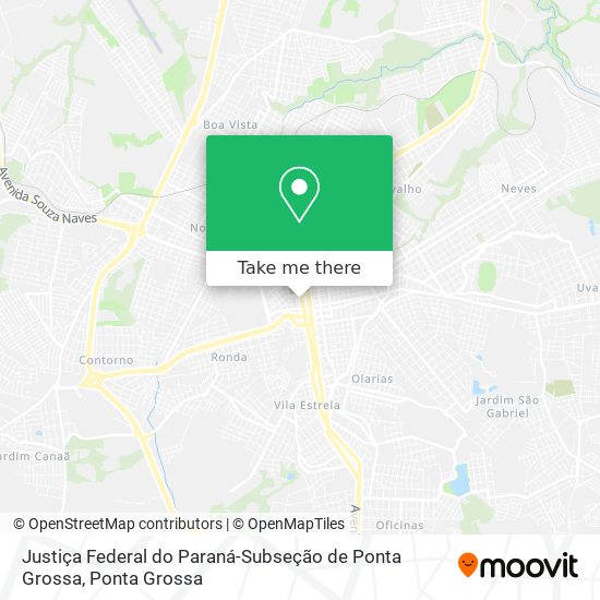 Mapa Justiça Federal do Paraná-Subseção de Ponta Grossa