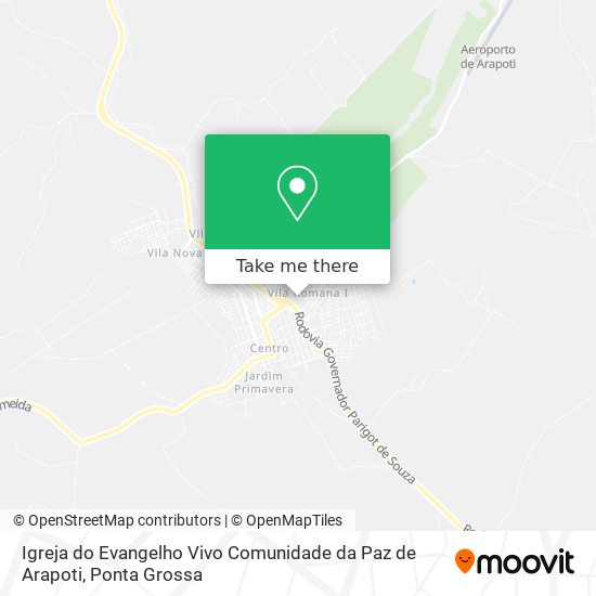 Mapa Igreja do Evangelho Vivo Comunidade da Paz de Arapoti