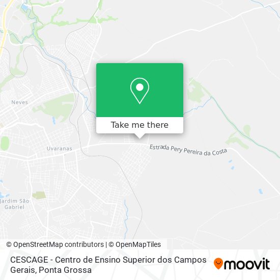 Mapa CESCAGE - Centro de Ensino Superior dos Campos Gerais