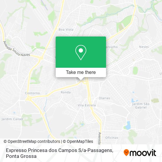 Mapa Expresso Princesa dos Campos S / a-Passagens