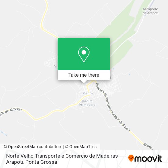 Mapa Norte Velho Transporte e Comercio de Madeiras Arapoti