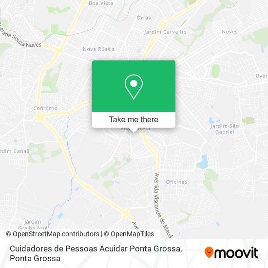 Mapa Cuidadores de Pessoas Acuidar Ponta Grossa