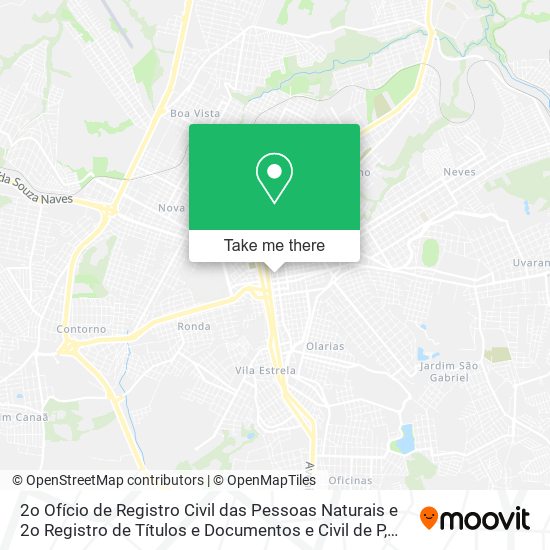 Mapa 2o Ofício de Registro Civil das Pessoas Naturais e 2o Registro de Títulos e Documentos e Civil de P