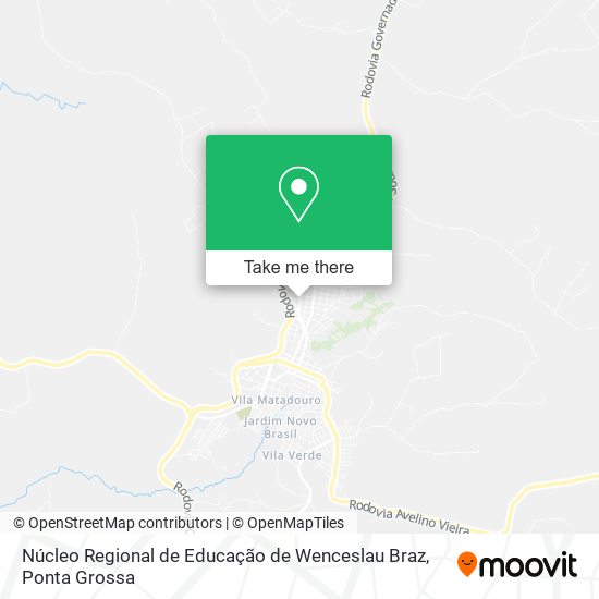 Mapa Núcleo Regional de Educação de Wenceslau Braz