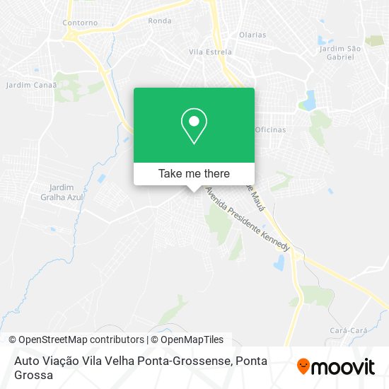 Mapa Auto Viação Vila Velha Ponta-Grossense