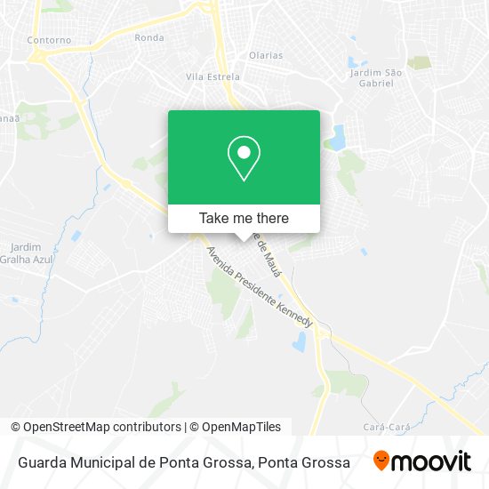 Mapa Guarda Municipal de Ponta Grossa