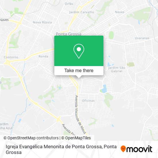 Mapa Igreja Evangélica Menonita de Ponta Grossa